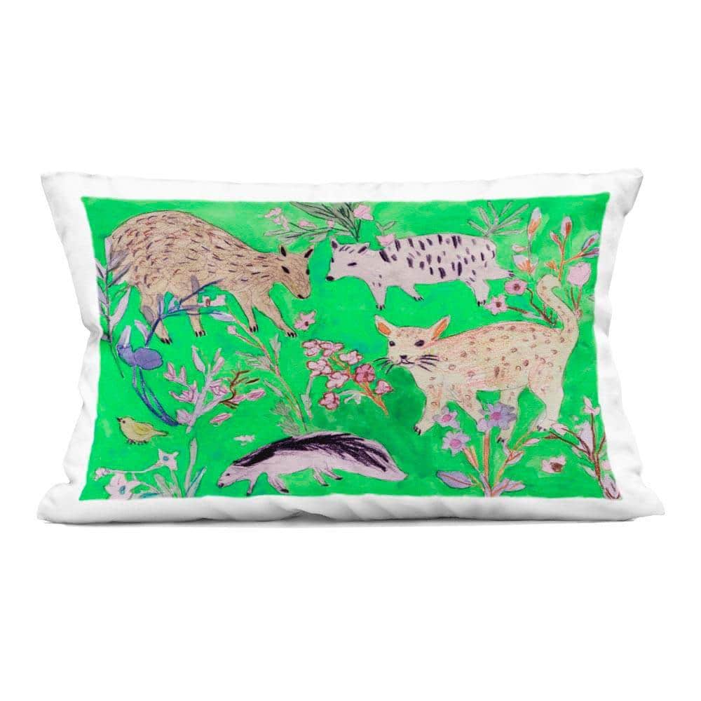 UPC 199425914648 product image for Quirky Meadow Wildlife Green Abstract Zipper Polyester 14 in. X 20 in. Throw Pil | upcitemdb.com