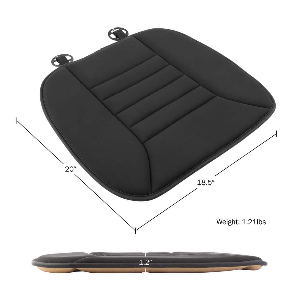 Black Memory Foam Car Seat Cushion Pad with Non-Slip Bottom