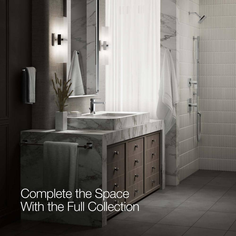 Parallel Polished Chrome Single-Handle Low-Arc Bathroom Faucet