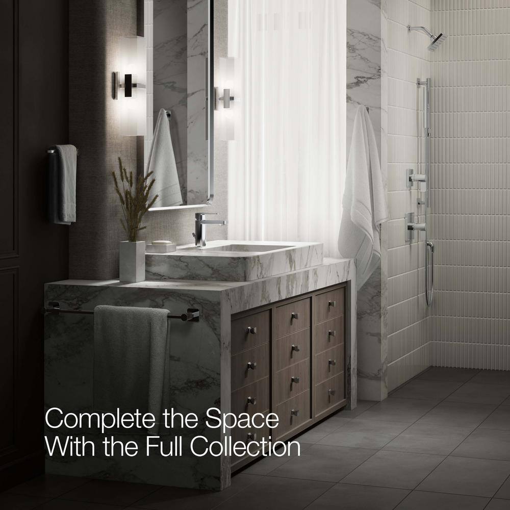 Parallel Polished Chrome Single-Handle Low-Arc Bathroom Faucet
