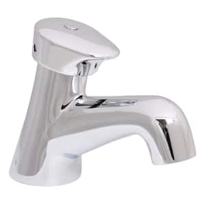 Easy Push Single Hole Single-Handle Metering Bathroom Faucet in Polished Chrome