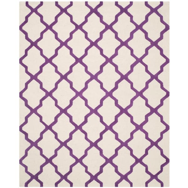 SAFAVIEH Cambridge Ivory/Purple 8 ft. x 10 ft. Geometric Trellis 