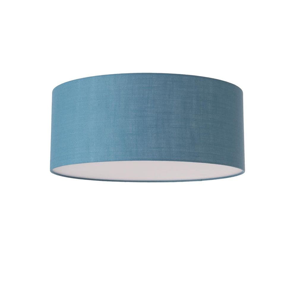 Stretch Flush Mount 17 in. Weathered Brass Indoor Integrated LED Flush Mount 2700K 1500 Lumen, Turquoise Linen Shade price history on PriceWatchPro