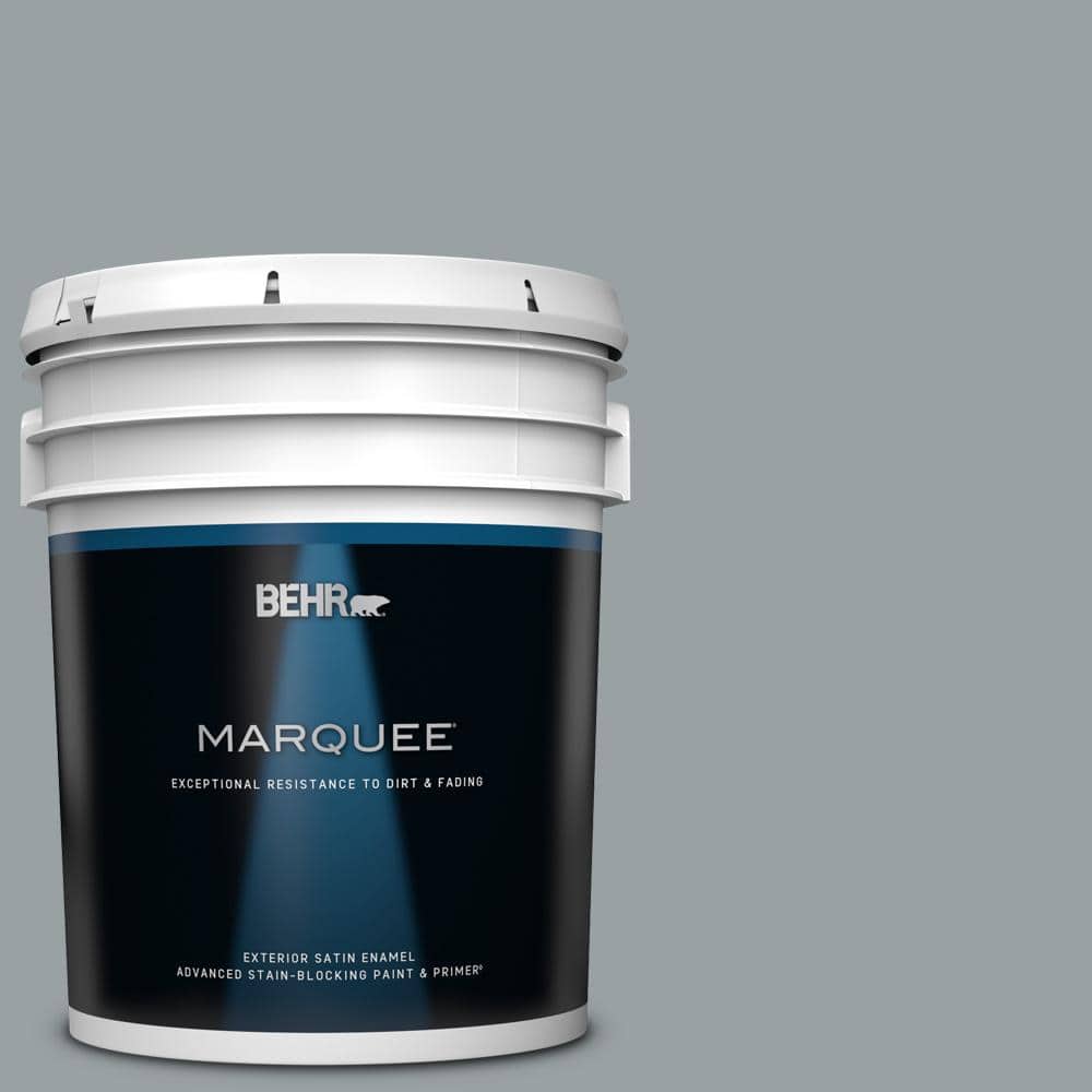 5 gal. Home Decorators Collection #HDC-SM16-02 River Rock Grey Satin Enamel Exterior Paint & Primer