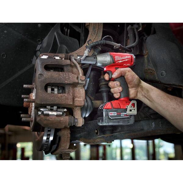 Milwaukee - M18 FUEL 18-Volt Lithium-Ion Brushless Cordless 3/8 in. Impact Wrench with Friction Ring Kit with Two 5 Ah Batteries