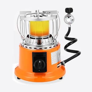 6000 BTU Portable 2-in-1 Propane Heater and Stove Orange Metal Outdoor Gas Radiant Cooker with Hose Valve