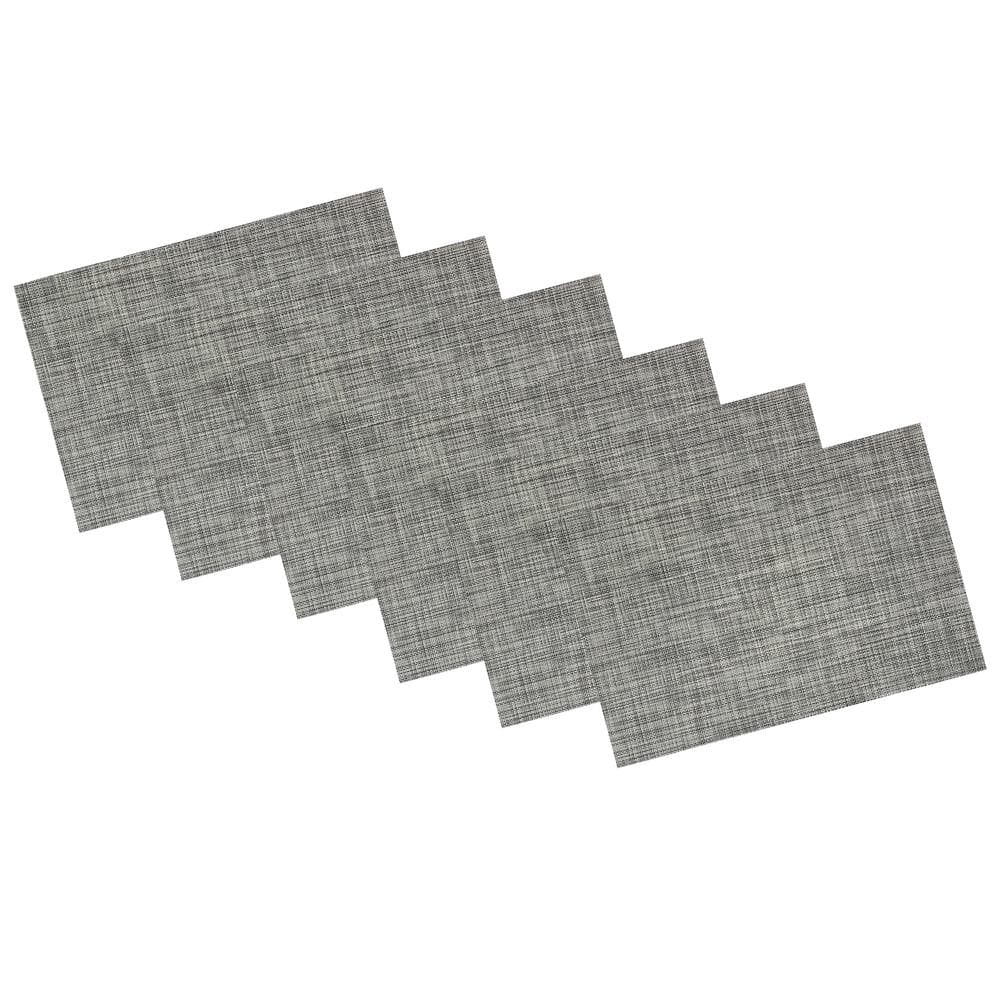 Hillstry 18 in. x 12 in. Beige Vinyl Weave Placemats (Set of 4)