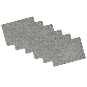 EveryTable 18 in. x 12 in. Charcoal Woven PVC Placemat (Set of 6)