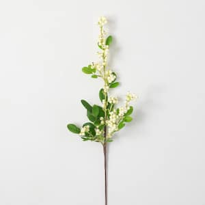 Artificial 33.5 in. Creamy White Berry Stem