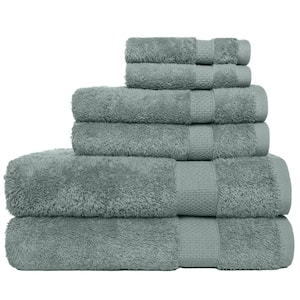 Cheswick 6-Piece Green Dobby Solid Cotton Bath Towel Set 6133T7G850 - The  Home Depot