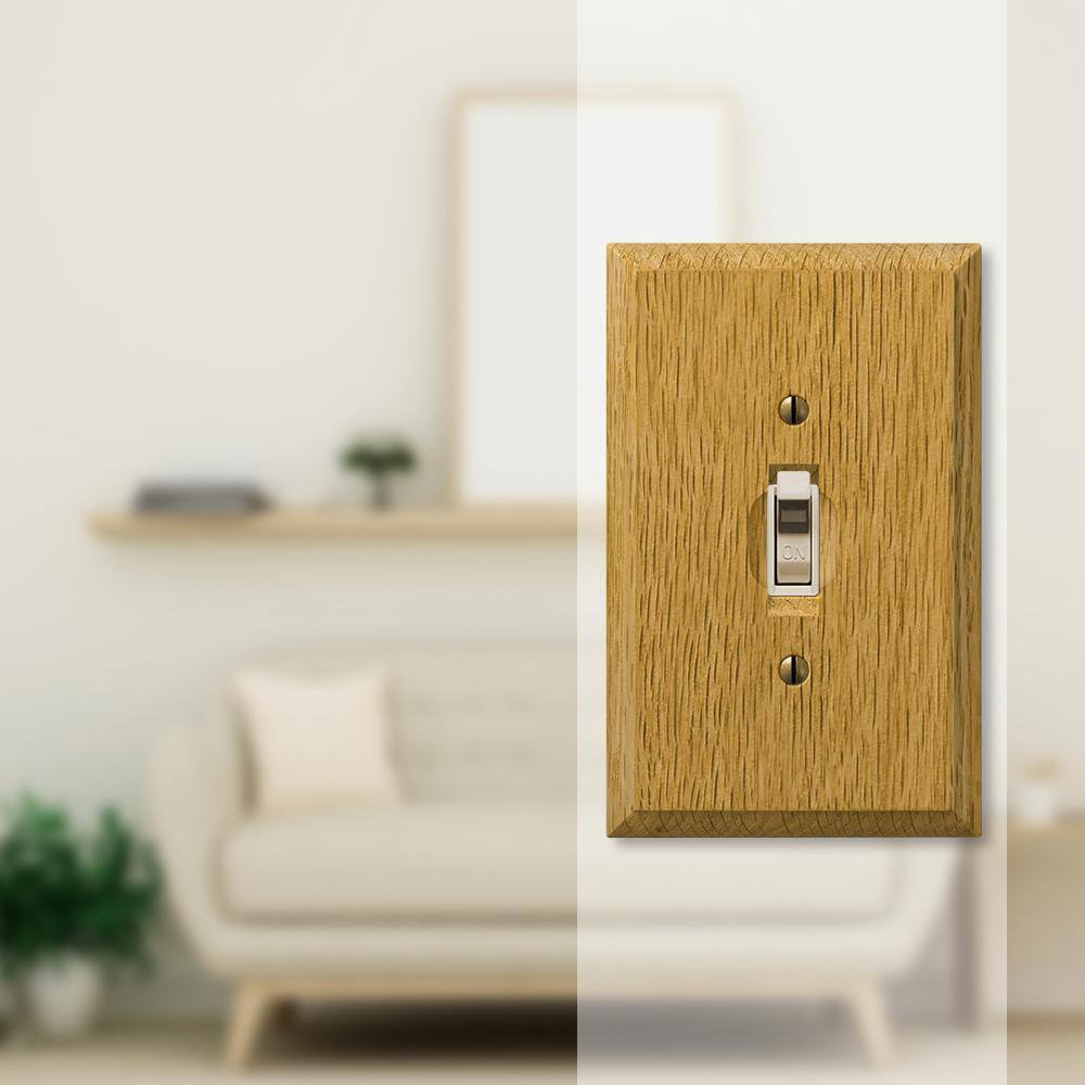 Light Oak Single Toggle Wood Wallplate