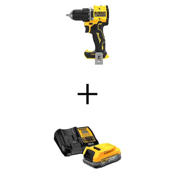 DEWALT ATOMIC 20V MAX Lithium-Ion Brushless Cordless 1/2 in. Drill Driver with POWERSTACK 1.7 Ah Battery Pack and Charger
