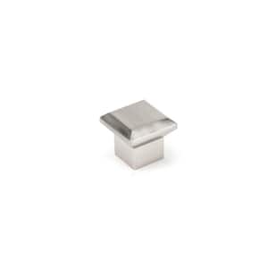 1-5/16 in. (34 mm) x 1-5/16 in. (34 mm) Brushed Nickel Transitional Cabinet Knob