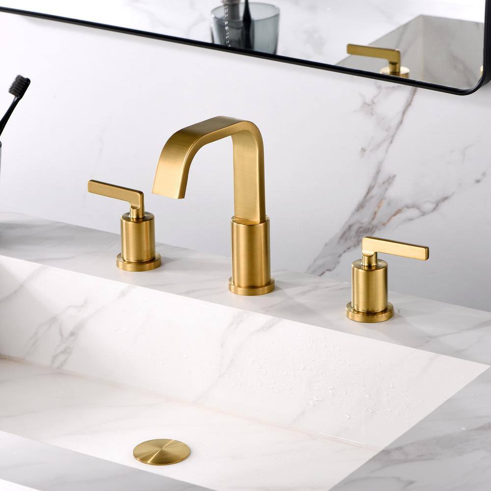 Bronze 2-Handle Widespread Bathroom Faucet with Drain Assembly