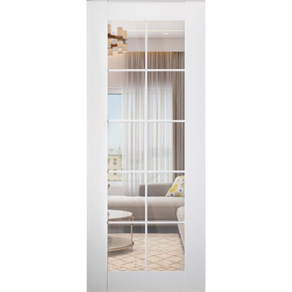 Smart Pro 10 Lite 24 in. x 96 in. Clear Glass No Bore Polar White Composite Core Wood Interior Door Slab price history on PriceWatchPro