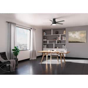 Irvine 52 in. Indoor Matte Black Ceiling Fan with Remote and Light Kit