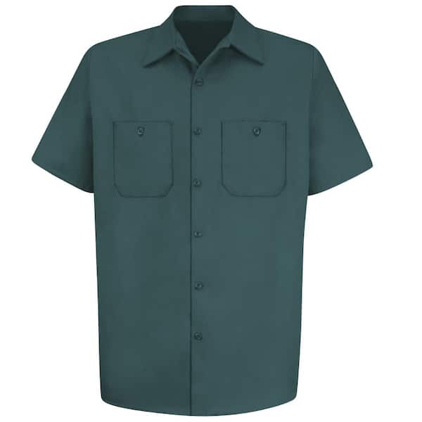 Red Kap Men's Size 3XL Spruce Green Wrinkle-Resistant Cotton Work Shirt