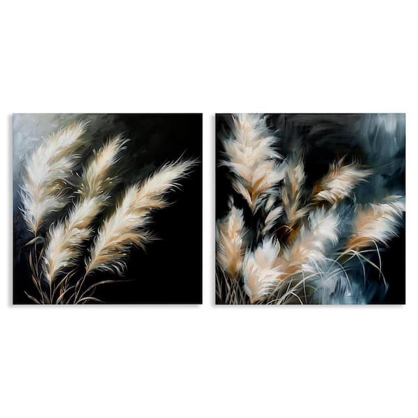 Stupell Industries Windblown Wheat Sprigs by Raymond Powers 2-Pieces Unframed Nature Graphic Art Print 17 in. x 17 in.