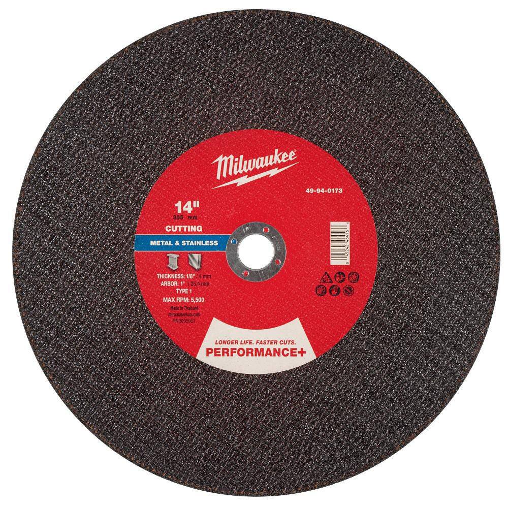 14 in. x 1/8 in. x 1 in. Performance Plus Metal Cut Off Wheel-Type 1 price history on PriceWatchPro