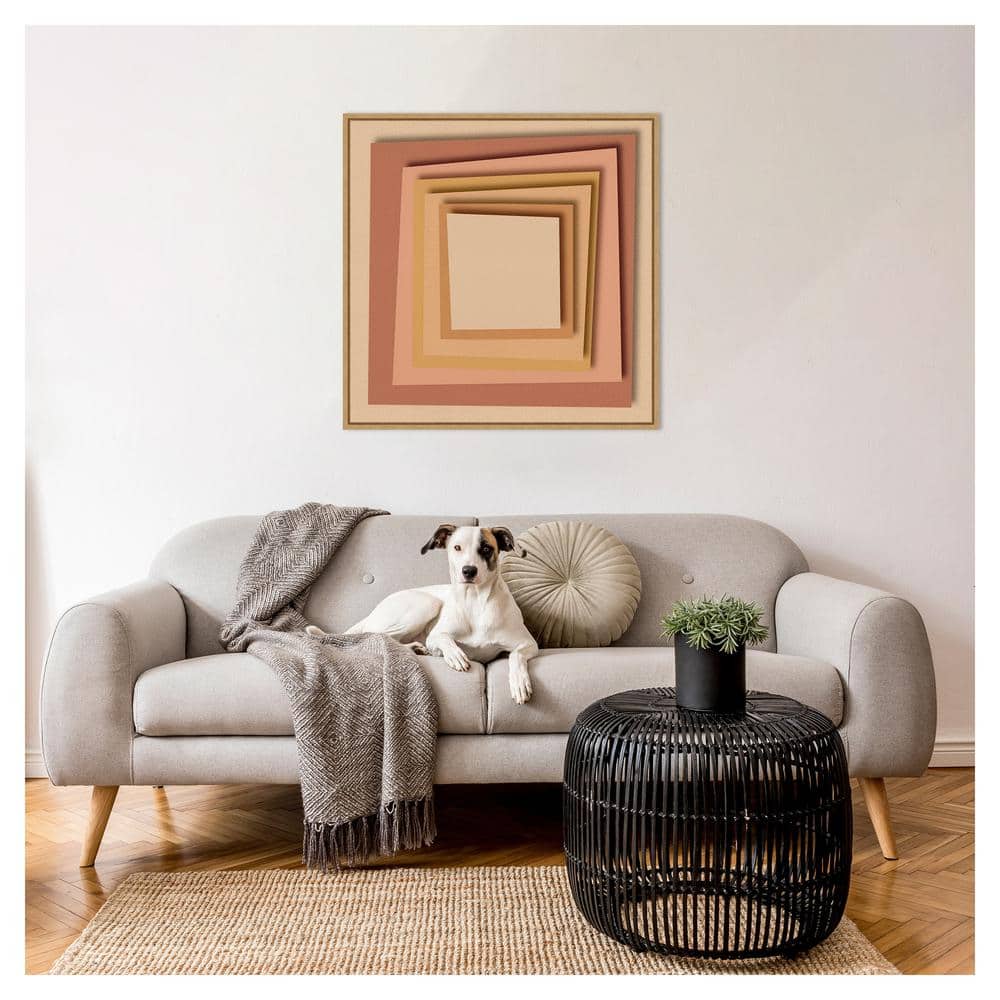 Stack Paper II Abstract Canvas Art with Maple Frame