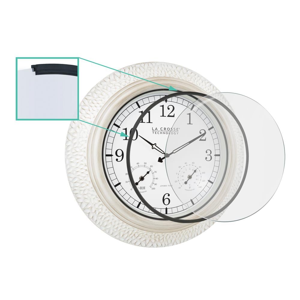 21" White-Washed Hammered Metal Analog Wall Clock