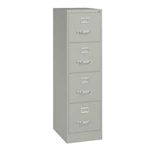 22 in. D 4-Drawer Light Gray Metal Letter Width 15 in. W Vertical File Cabinet, Commercial Grade