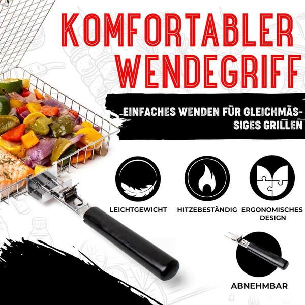 cooking accessories for fish BBQ Grill Basket Stainless Steel Grill Fits All Grills and Somkers, BBQ Accessories stick safe and gentle on all cookware surfaces Esepony Stainless Steel Grill Basket