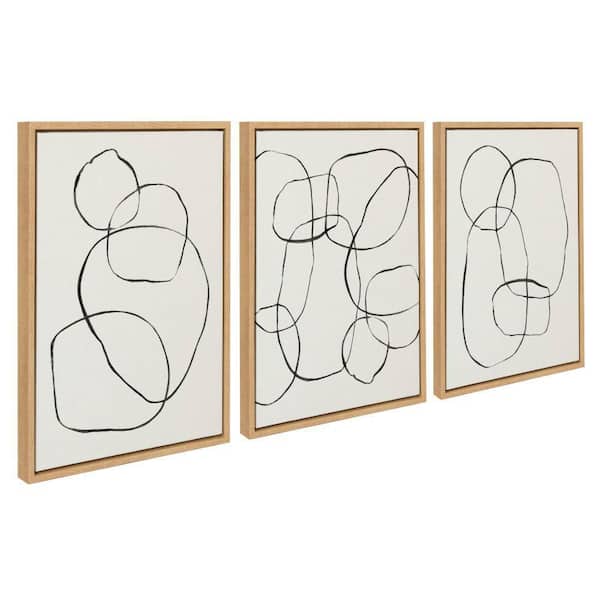 Kate and Laurel Sylvie "Modern Circles" by Teju Reval of Snazzyhues 3 Piece Framed Art Print 18 in. x 24 in.