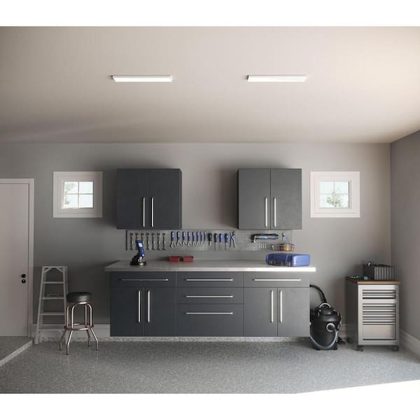 Everlume 1-Light Satin White Modern LED Linear Panel Light Flush Mount