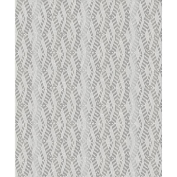 A-Street Prints Grey Ushas Taupe Diamond Wallpaper Sample