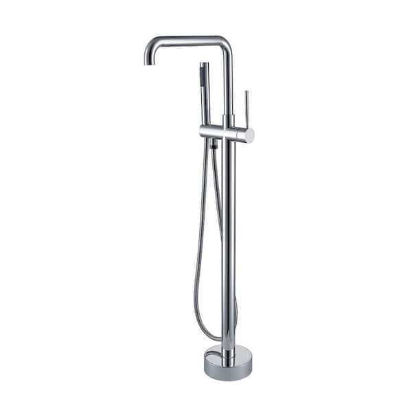 Satico Bathroom Single-Handle Freestanding Tub Faucet with Hand Shower in Chrome