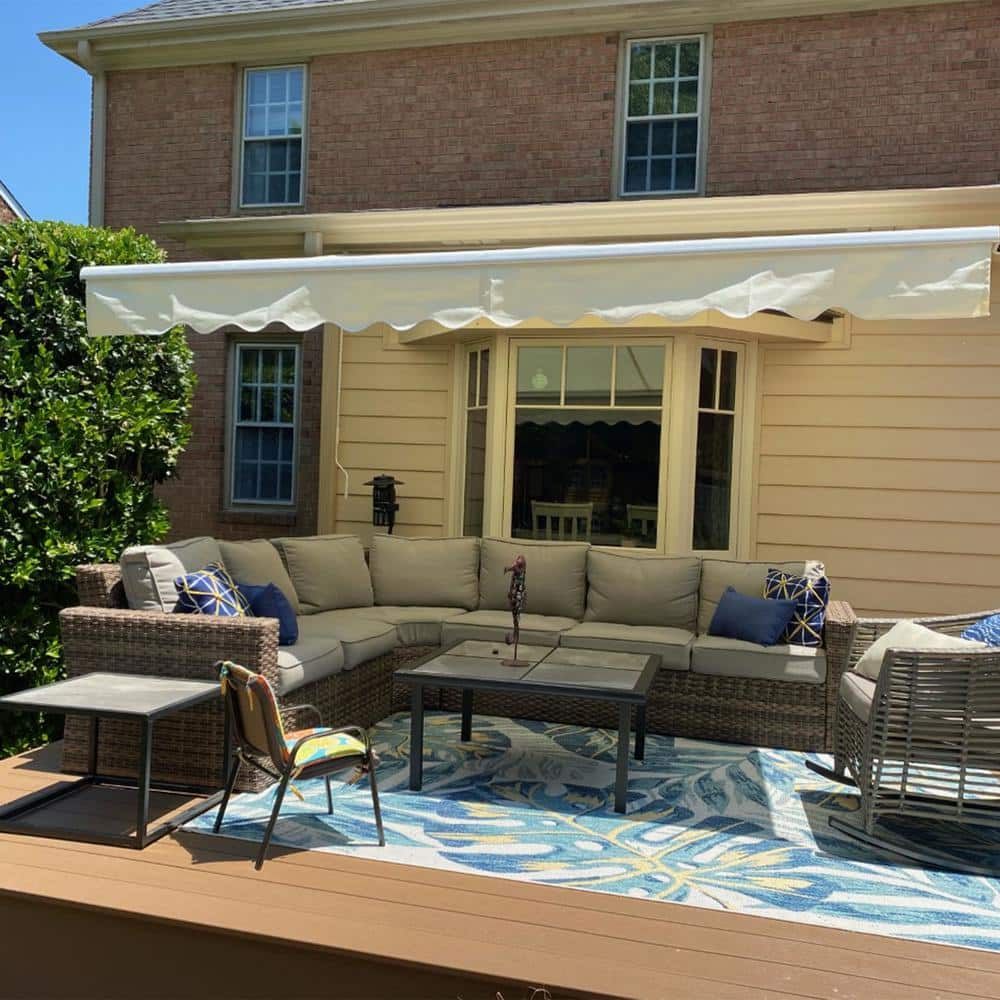 Ivory UV Resistant Retractable Awning Fabric Replacement