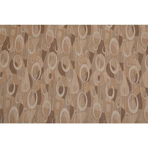 Circles, Shapes Beige, Brown Vinyl Strippable Roll (Covers 26.6 sq. ft.)