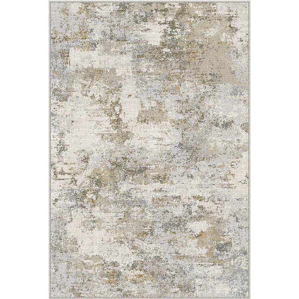 Dawn Brown 3 ft. x 5 ft. Washable Modern Abstract Area Rug