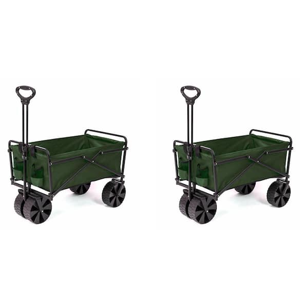 COLLAPSIBLE FOLDING STEEL FRAME OUTDOOR UTILITY WAGON GREEN 