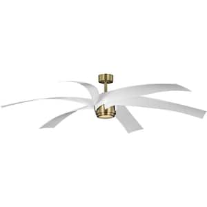 Insigna 72 in. Indoor/Outdoor Integrated LED Vintage Brass Contemporary Ceiling Fan with Remote for Living Room