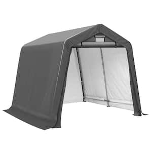 8 ft. W x 8 ft. D Outdoor Portable Storage Shelter Shed Heavy Duty Steel Frame Motorcycle Garage with Doors and Vents