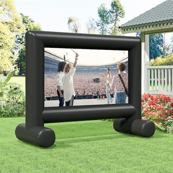No Blower Movie Cinema is Guaranteed to Thrill for Outdoor Parties with Storage Bag Outdoor Projector Screen Inflatable 14 ft/4.3m 16:9 HD Canvas Movie Screen