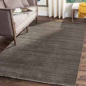 Himalaya Charcoal Doormat 2 ft. x 4 ft. Striped Solid Color Area Rug