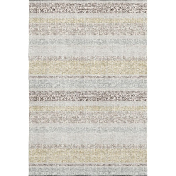 Mayfield Premium Machine Washable Abstract AMF2122 Ivory 8 ft. x 10 ft. Area Rug