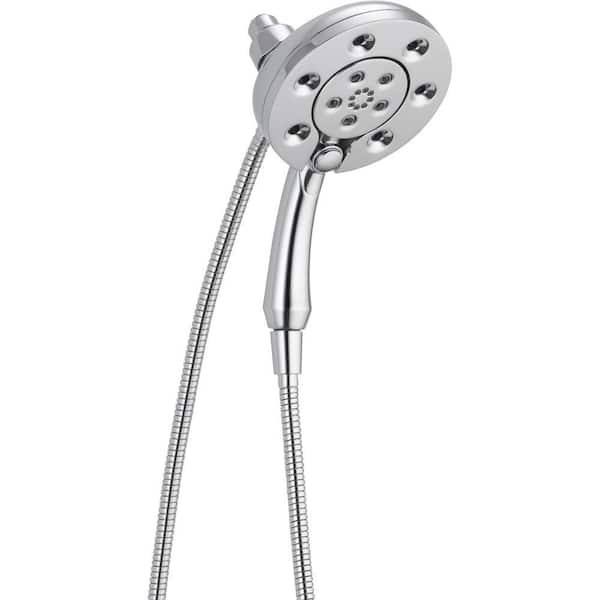 Delta In2ition Two-in-One 4-Spray 3 in. Dual Wall Mount Fixed and Handheld H2Okinetic Shower Head in Chrome