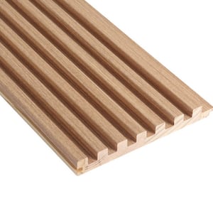 106 in. x 6 in x 0.5 in. Solid Wood Wall 7 Grid Cladding Siding Board in Light Oak Color (Set of 4-Piece)