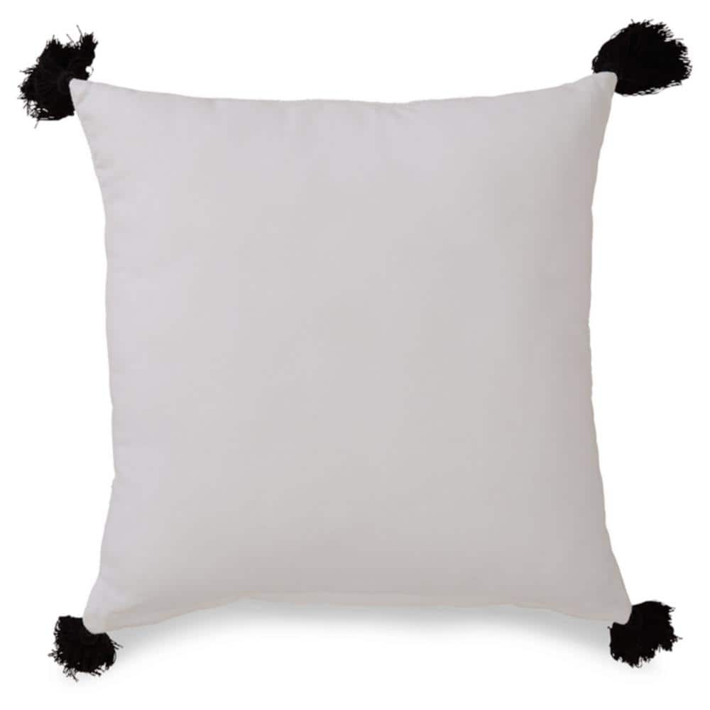 Mudderly 20" Black and White Cotton Throw Pillow