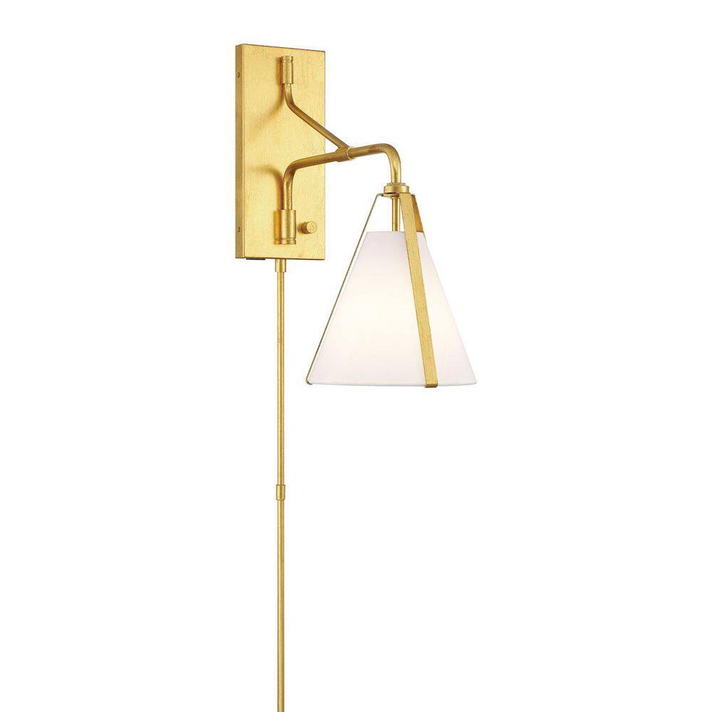 8 in. Fulton 1 Light Antique Gold Task Sconce price history on PriceWatchPro