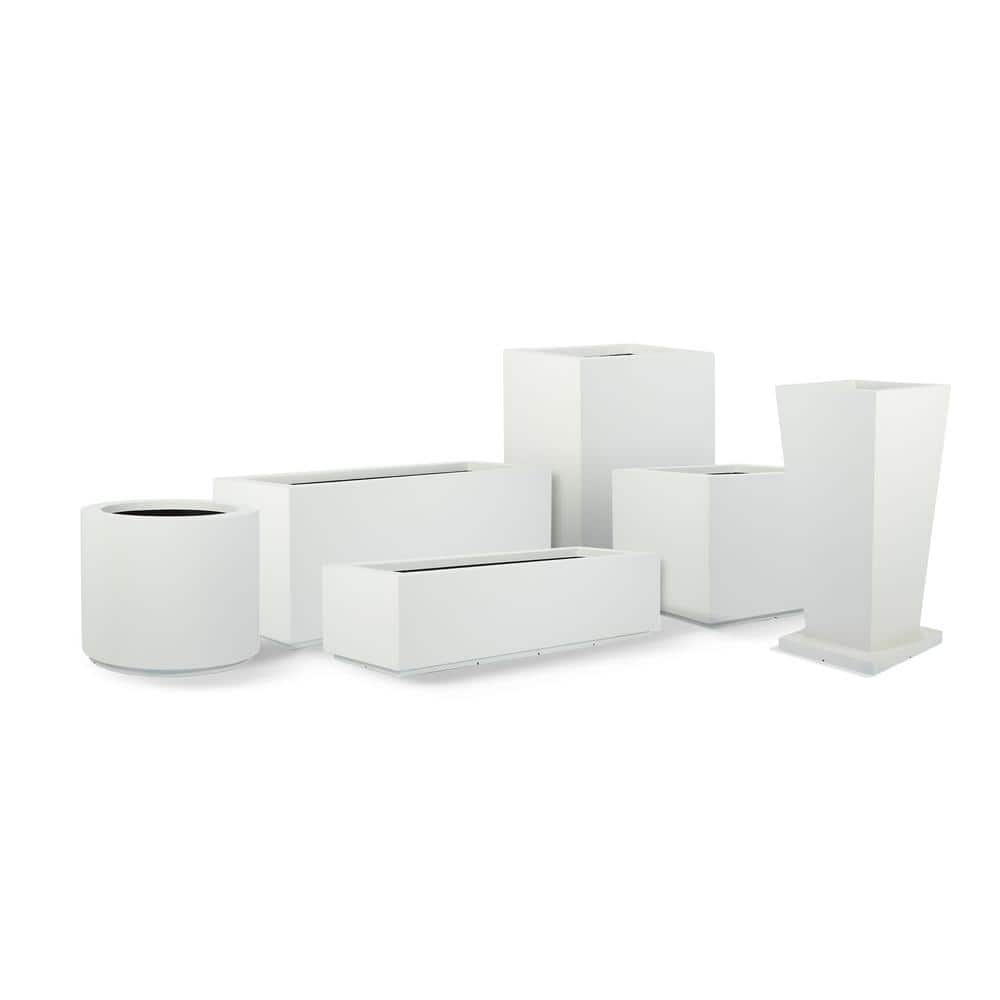 White Extra Large Modern Rectangular Outdoor Planter