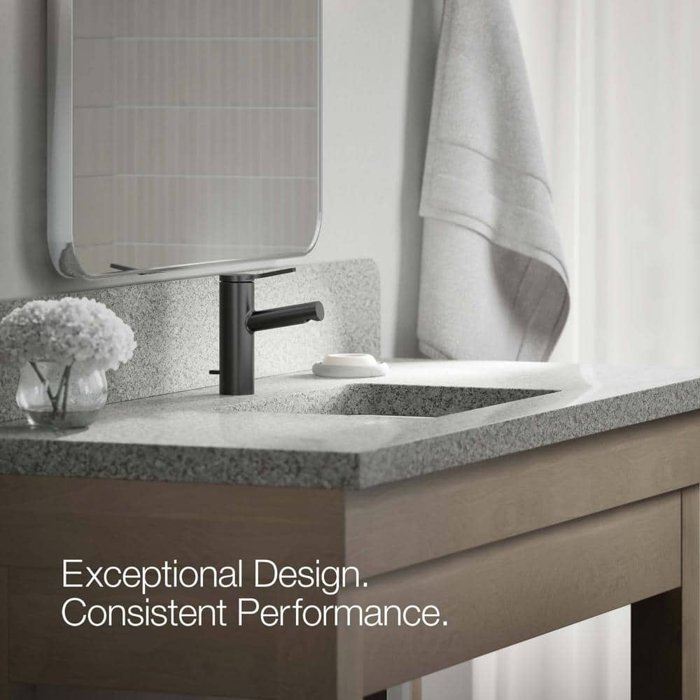 Elate Modern Matte Black Single-Handle Low-Arc Bathroom Faucet
