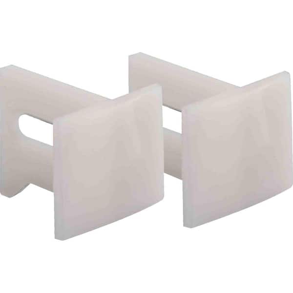Prime-Line Pocket Door Bottom Guides, 1-1/8 in., Plastic, White (2-pack)