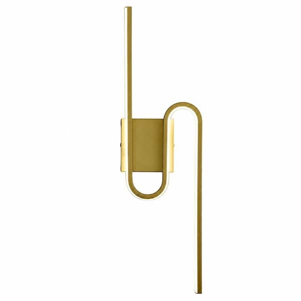 Gold 26.38 in. 1 Light Integrated LED Vanity Light Bar with Modern Wall Mounted Design for Bathroom