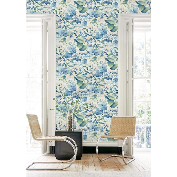 Windemere Sky Tropical Botanical Vinyl Peel and Stick Wallpaper Roll (Covers 30.75 sq. ft.)