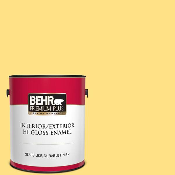 BEHR PREMIUM PLUS 1 gal. #360B-4 Sweet Chamomile Hi-Gloss Enamel Interior/Exterior Paint